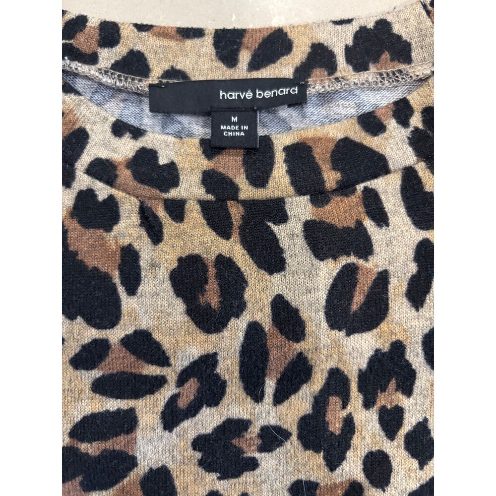Harve Bernard Leopard Print Knit Sweater Size M Animal Print Streetwear Casual - Picture 4 of 7
